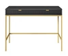 Konsola Lovro czarna z szufladami stylowy oraz funkcjonalny mebel do przedpokoju salonu czy biura stelaż w złotym kolorze