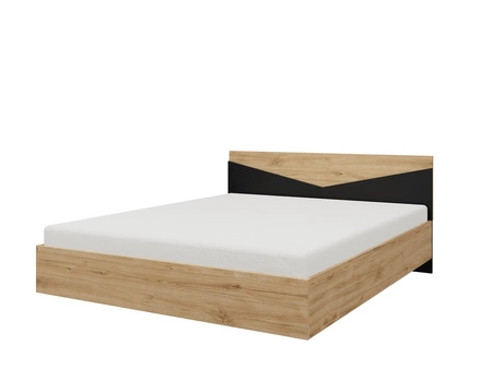 Łóżko Atson 160x200 cm dąb odwieczny / czarny świetna propozycja łóżka do sypialni w stylu industrialnym ciekawy design zagłówka