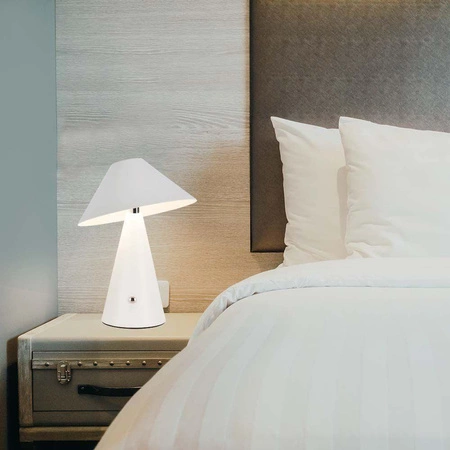 Lampka nocna Lively biała 3W 3000K-6000K funkcjonalny element wystroju metalowa konstrukcja modna kolorystyka lampa do sypialni