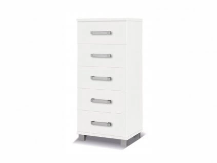 Komoda z szufladami Maximus 50 cm biała nowoczesny design mebla obrzeża komody wykończone specjalną okleiną ABS