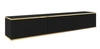 Szafka RTV wisząca Luxury 175 cm czarna zachwyci miłośników eleganckich aranżacji stylowy ryflowany front korpus zwieńczony złotą listwą