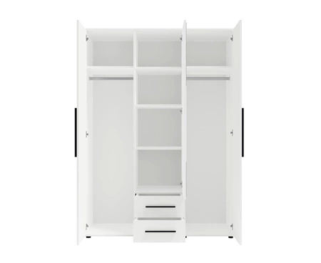 Szafa z lustrem Maxione 150 cm beżowa funkcjonalna szafa do sypialni pokoju młodzieżowego lub przedpokoju wzbogacona szufladami