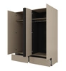 Szafa Cross 180 cm ciemny beżowy prosta forma w nowoczesnym wydaniu idealna szafa do sypialni lub garderoby geometryczny kształt pojemne szuflady