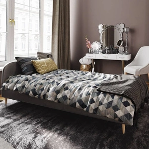 Łóżko tapicerowane Ivrea 90x200 szare z zagłówkiem w nowoczesnym stylu idealne do pokoju młodzieżowego lub małej sypialni