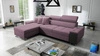 Narożnik z funkcją spania Dafni wrzosowy lewostronny velvet komfort i funkcjonalność podczas codziennego wypoczynku