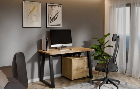 Szafka na kółkach do biurka Maxi Figate dąb artisan uniwersalny i praktyczny kontenerek z szufladami do biura lub przestrzeni domowej