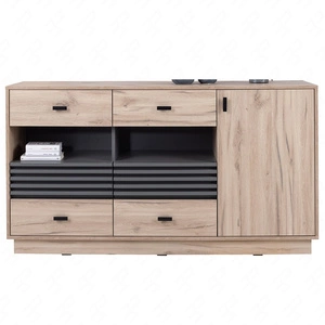 Komoda z szufladami Estan 155 cm dąb estana jasny / antracyt nowoczesny design mebla wysoka jakość wykonania obrzeża komody wykończone specjalną okleiną