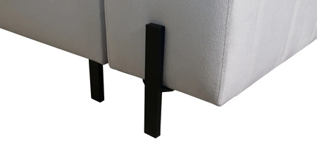 Narożnik z funkcją spania Belvi II czarny prawostronny elegancki i ergonomiczny narożnik do salonu praktyczny schowek w boczku