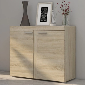 Komoda Rene 97 cm dąb sonoma jasny nowoczesny design mebla obrzeża komody wykończone specjalną okleiną ABS