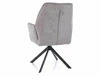 Krzesło tapicerowane Hugo Brego szare nowoczesne krzesło obrotowe z metalowymi nogami stylowe krzesło kubełkowe