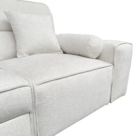 Narożnik z funkcją spania Viano XI zielony lewostronny modny i stylowy narożnik z regulowanymi zagłówkami ozdobne poduszki