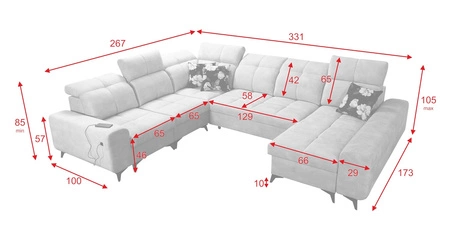 Narożnik z funkcją spania Buffalo VIII żółty prawostronny wysokiej klasy narożnik do salonu z pojemnikami wysoka jakość wykonania