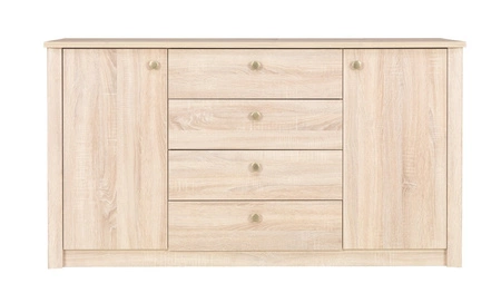 Zestaw mebli Finezja dąb sonoma jasny nowoczesna meblościanka wysoka jakość świetna propozycja do salonu i pokoju dziennego