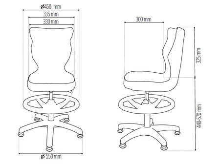 Krzesło do biurka Petit motyw zwierzaki dopasowane do wzrostu 119-142 cm ergonomiczne krzesło obrotowe z podnóżkiem