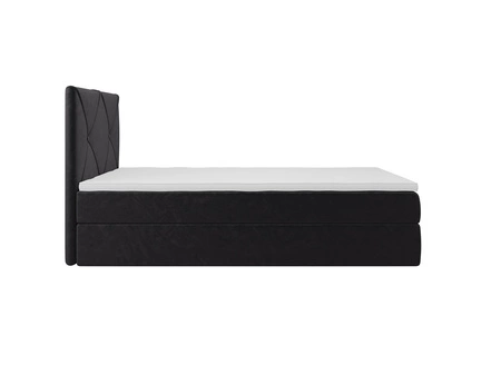 Łóżko kontynentalne Arvada 100x200 grafitowe w nowoczesnym skandynawskim stylu z tapicerowanym zagłówkiem łóżko z pojemnikiem