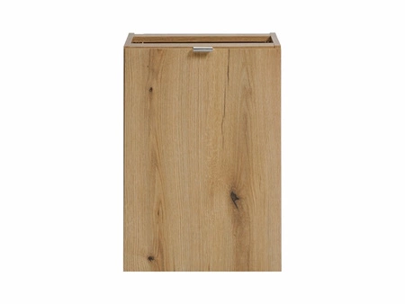 Szafka łazienkowa wisząca Nova 40 cm dąb coast evoke funkcjonalna szafka wyposażona w kosz na pranie stylowy uchwyt krawędziowy