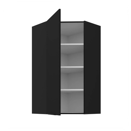 Szafka kuchenna narożna wisząca Black 60x60 GN-108 1F metalowy uchwyt krawędziowy szafka odporna na działanie wilgoci i uszkodzenia