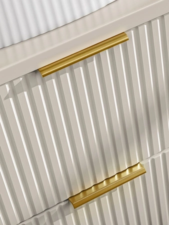 Szafka pod umywalkę Adeel 60 cm beżowa starannie wykonana szafka odporna na działanie wilgoci pionowe ryflowania na frontach