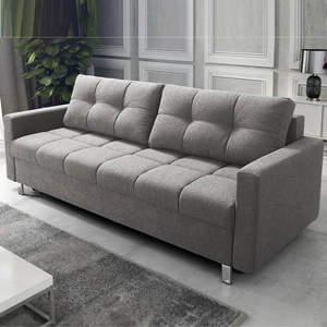 Sofa z funkcją spania Bilbao szara nowoczesny design i szeroka funkcjonalność tkanina o charakterystycznej pętelkowej powierzchni