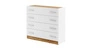 Komoda z szufladami Dentro 100 cm biały / dąb stirling elegancka komoda w nowoczesnym stylu z delikatnie obniżonym blatem