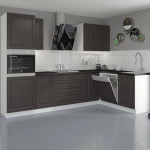 Zestaw mebli kuchennych narożny Silver 285x170 cm idealny do wnętrz w stylu skandynawskim klasycznym i nowoczesnym