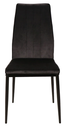 Krzesło tapicerowane Atom 39x41 cm czarne klasyczne oraz ponadczasowe krzesło z metalowymi nogami