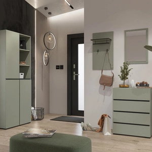 Zestaw mebli do przedpokoju Cross zielony nowoczesny design funkcjonalna oraz praktyczna garderoba do przedpokoju