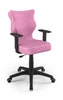 Krzesło do biurka Duo różowe idealne do wzrostu 146-176,5 cm profilowane siedzisko regulowane podłokietniki łatwo czyszcząca tkanina