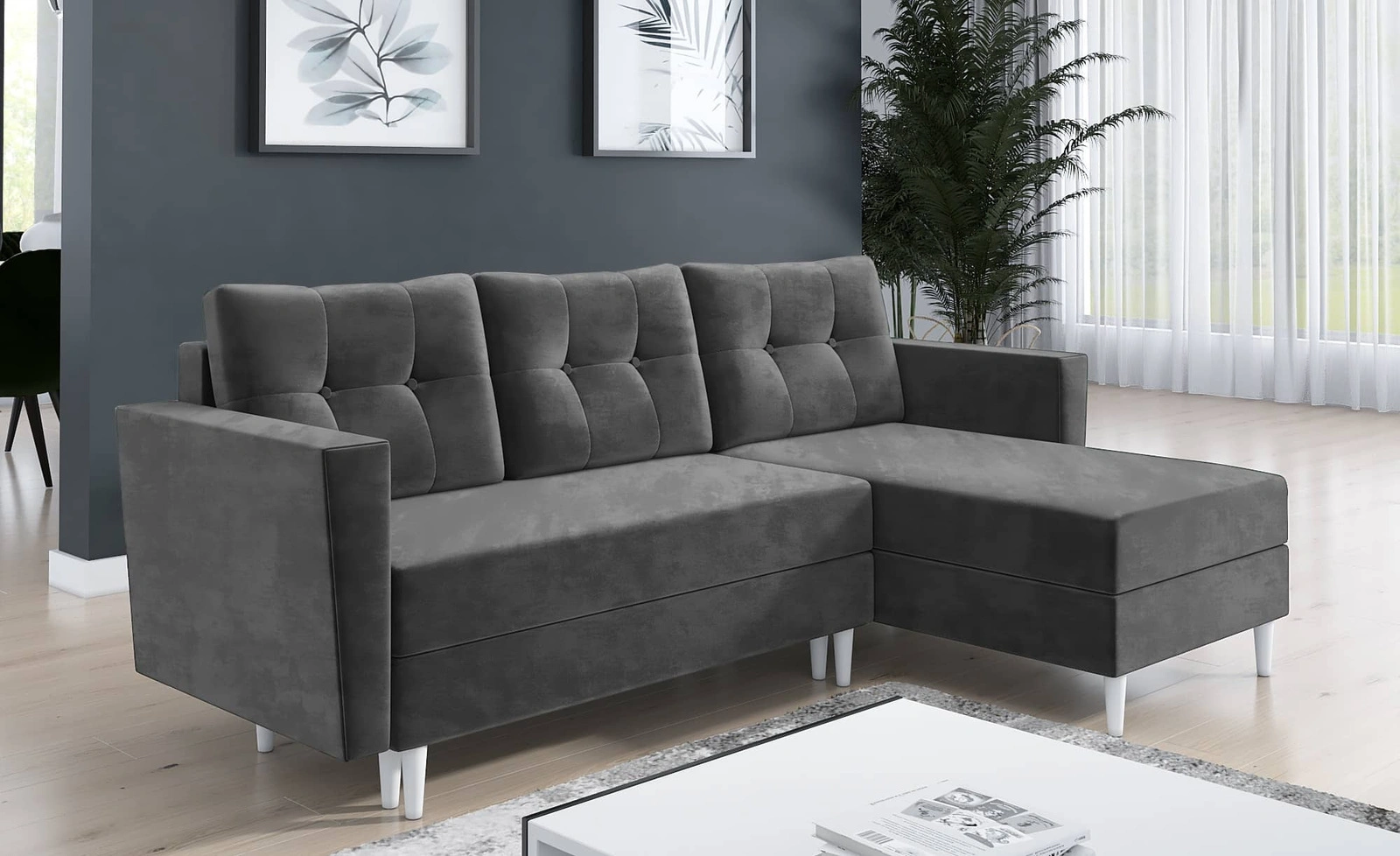 Narożnik z funkcją spania Telsze Narożnik do salonu Narożnik z funkcją spania codziennego