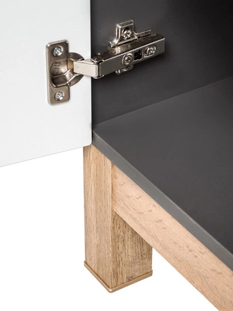 Szafka łazienkowa Bali 35 cm szary połysk / dąb wotan szafka do łazienki z szufladą odporna na uszkodzenia i działanie wilgoci