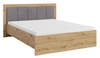 Łóżko Caspe 160x200 cm dąb artisan z pojemnikiem idealne łóżko do sypialni z częściowo tapicerowanym zagłówkiem