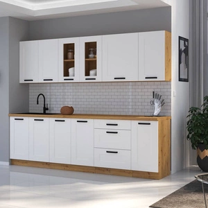 Zestaw mebli kuchennych Luis 260 cm szafki doskonale prezentują się we wnętrzach nowoczesnych oraz klasycznych