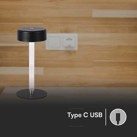 Lampka nocna Ling czarna 3W 3000K-6000K stylowa lampa o wielu zastosowaniach idealna do sypialni biura charakterystyczna konstrukcja