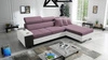 Narożnik z funkcją spania Dafni wrzosowy / biały prawostronny velvet komfort i funkcjonalność podczas codziennego wypoczynku