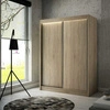 Szafa przesuwna Kristo 150 cm dąb sonoma jasny ergonomiczna oraz bardzo funkcjonalna szafa w nowoczesnej formie o geometrycznych kształtach