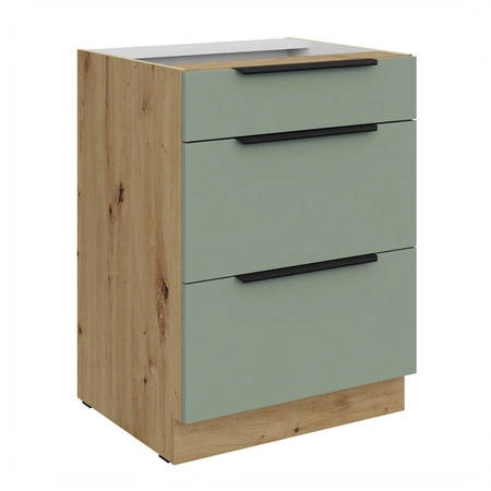 Zestaw mebli kuchennych Treviso Ar 255 cm stylowe szafki kuchenne z frontami wykonanymi w technologii anti fingerprint metalowe uchwyty