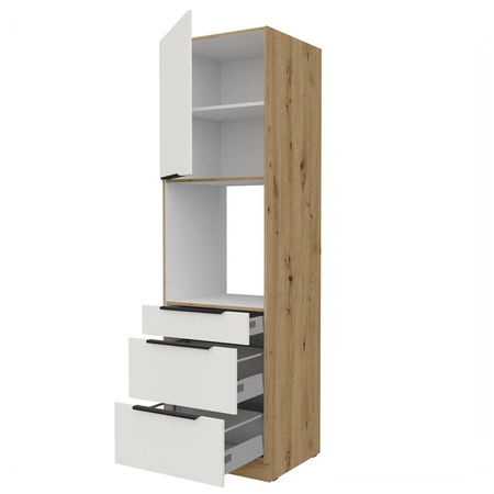 Słupek kuchenny Corato Ar 60 DPS-210 3S 1F szafka z szufladami do zabudowy piekarnika fronty wykonane w technologii anti fingerprint