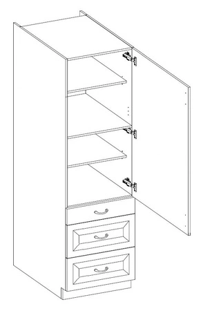 Słupek kuchenny Delos 60 DKS-210 3S 1F szafka z szufladami odporna na parę wodną wysoką temperaturę i rozlane ciecze