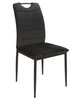 Krzesło tapicerowane Rip 38x43 cm czarne klasyczne oraz ponadczasowe krzesło do jadalni z metalowymi nogami 