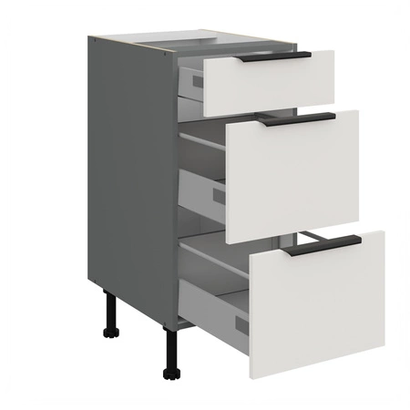 Szafka kuchenna stojąca z szufladami Corato Ant 40 D 3S BB odporna na uszkodzenia wykończenie frontów w technologii anti fingerprint
