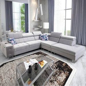 Narożnik z funkcją spania Hampton IX szary popiel prawostronny stylowy i nowoczesny design narożnika idealny mebel do każdej aranżacji