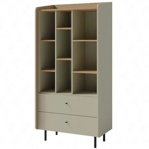 Regał z szufladami Olivio 80 cm eukaliptus / dąb baltic dune elegancki design stabilne wysokie nogi regał z szufladami