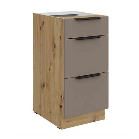 Szafka kuchenna stojąca z szufladami Fiuggi Ar 40 D 3S BB odporna na uszkodzenia wykończenie frontów w technologii anti fingerprint