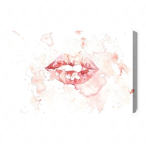 Obraz na płótnie malowane usta 100x70 cm ponadczasowa ozdoba każdego wnętrza obraz w stonowanej kolorystyce wysoka jakość wykonania