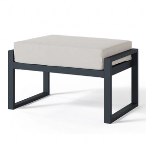 Puf ogrodowy Monako antracyt / szary minimalistyczny design wygodny puf na taras lub balkon stabilna metalowa konstrukcja