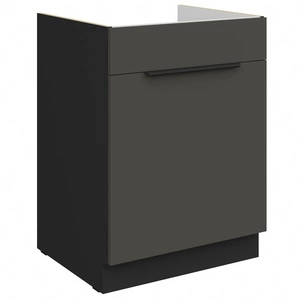 Szafka kuchenna pod zlewozmywak z szufladą Aversa Bl 60 ZL 1S BB fronty szafki kuchennej wykończone w technologii anti fingerprint