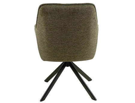 Krzesło tapicerowane Notti Brego oliwkowe nowoczesne krzesło obrotowe z metalowymi nogami stylowe krzesło kubełkowe