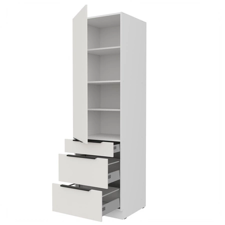 Słupek kuchenny Corato Wh 60 DKS-210 3S 1F szafka kuchenna odporna na uszkodzenia wykończenie frontów w technologii anti fingerprint