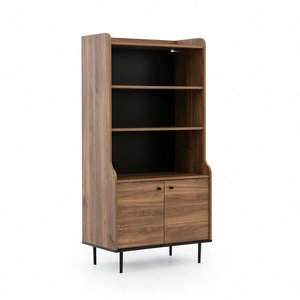 Regał Apallo 80 cm dąb brandy castello charakterystyczny design bryła osadzona na metalowej podstawie zaoblona linia korpusów