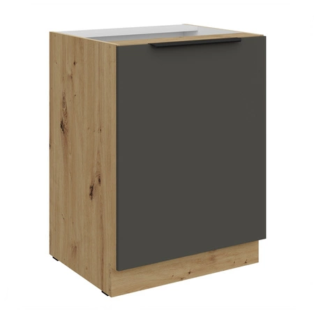 Zestaw mebli kuchennych Aversa Ar 255 cm stylowe szafki kuchenne z frontami wykonanymi w technologii anti fingerprint metalowe uchwyty